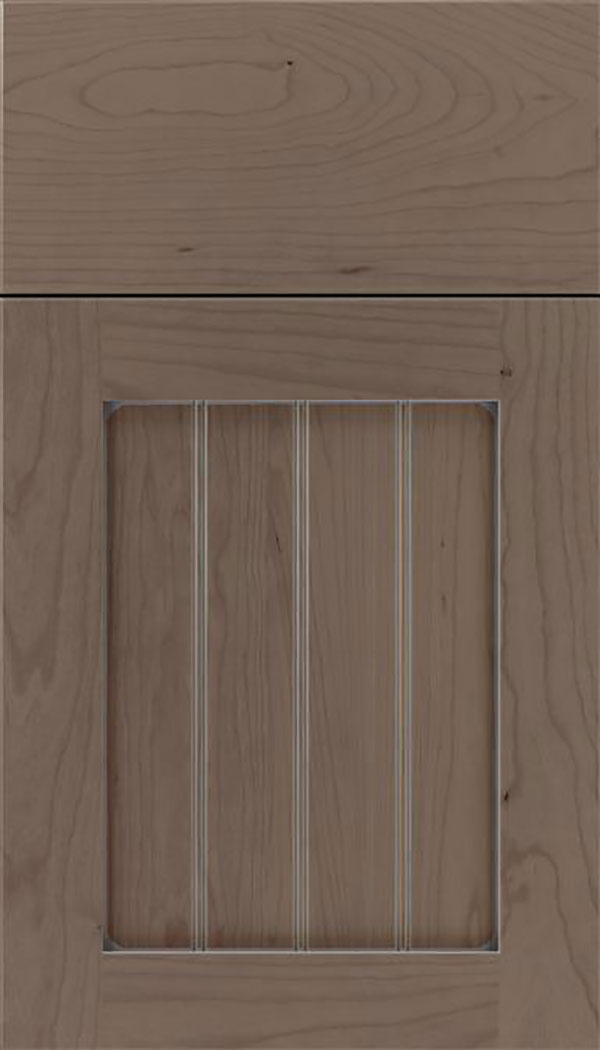 Winfield Cherry beadboard cabinet door in Winter with Pewter glaze