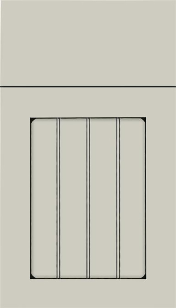 Winfield Maple beadboard cabinet door in Cirrus with Black glaze