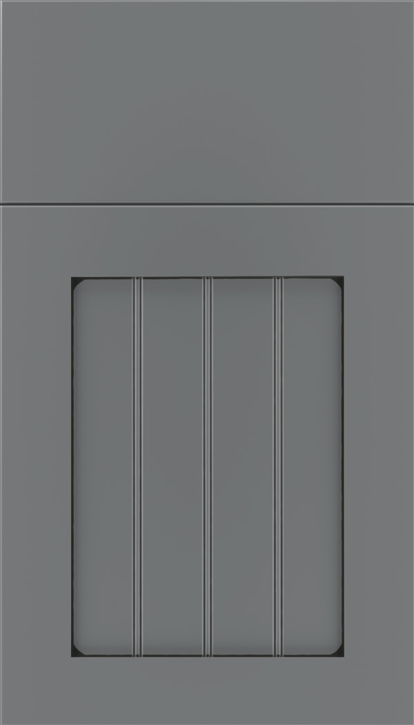 Winfield Maple beadboard cabinet door in Cloudburst with Black glaze