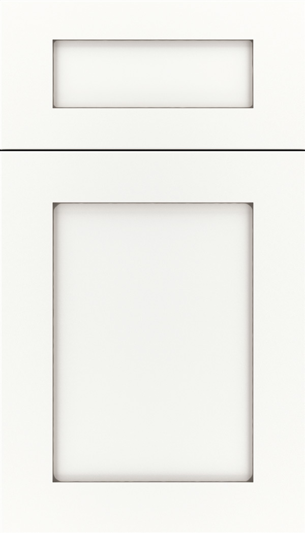 Plymouth 5pc Maple shaker cabinet door in Whitecap with Pewter glaze