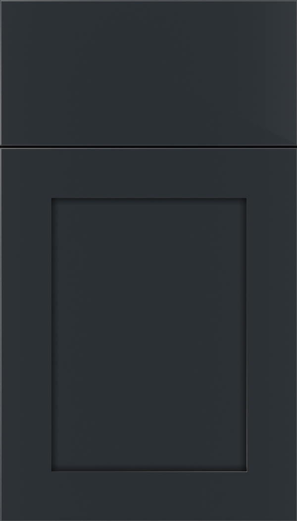 Plymouth Maple shaker cabinet door in Gunmetal Blue