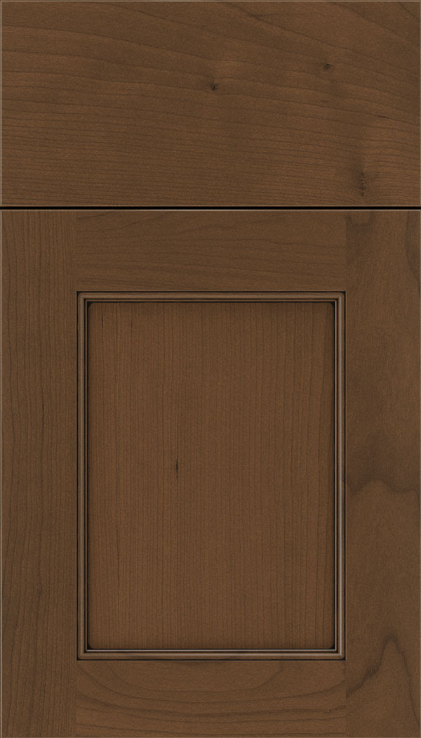 Lexington Cherry recessed panel cabinet door in Sienna with Black glaze