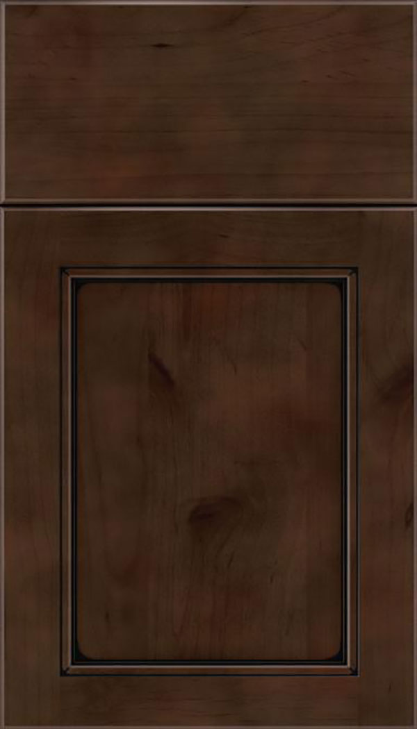 Templeton Alder recessed panel cabinet door in Cappuccino with Black glaze