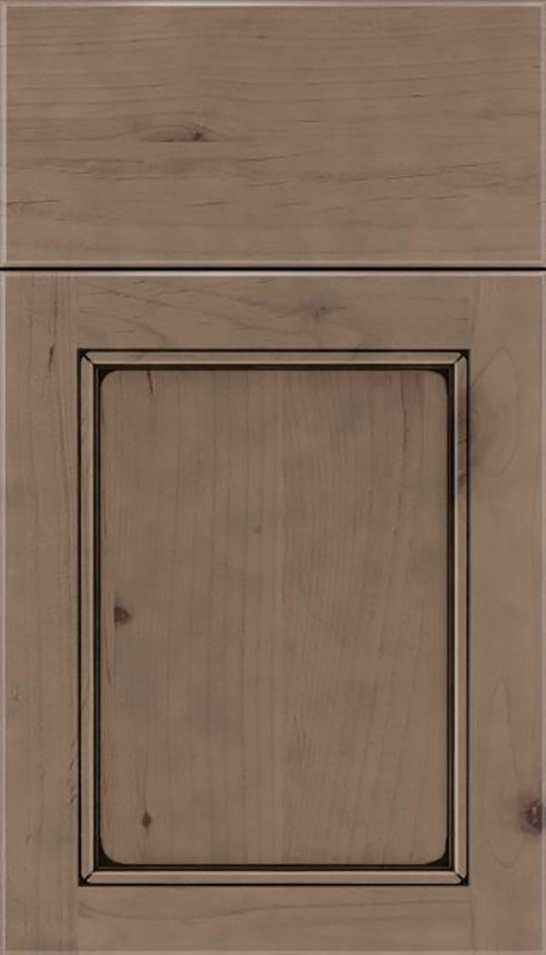 Templeton Alder recessed panel cabinet door in Winter with Black glaze
